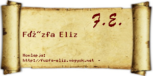 Füzfa Eliz névjegykártya
